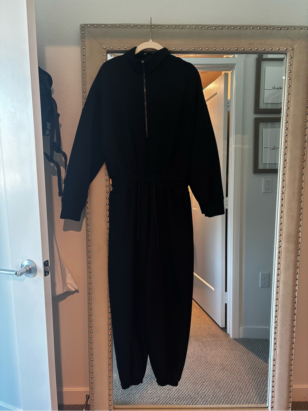 Abercrombie Black Long Sleeve Zip Jumpsuit